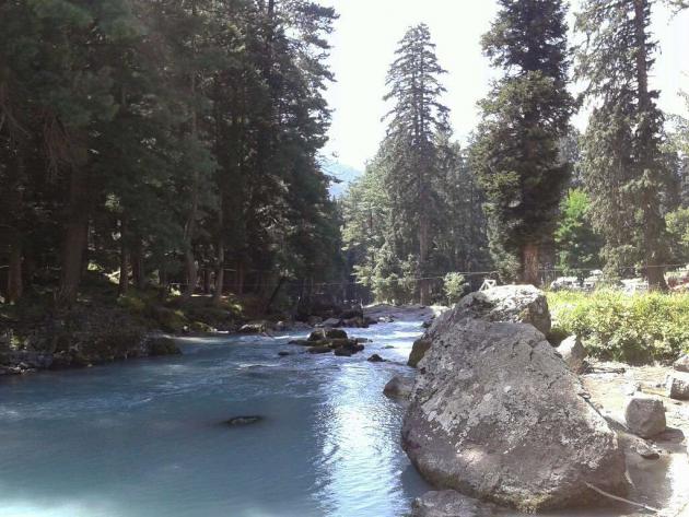 Pristine blue river, Kashmir valley
